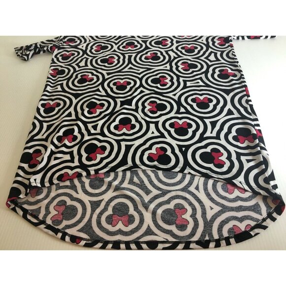 Lularoe Irma Disney Minnie Mouse Top Black White Pink Geometric XXS Tunic - Picture 8 of 12